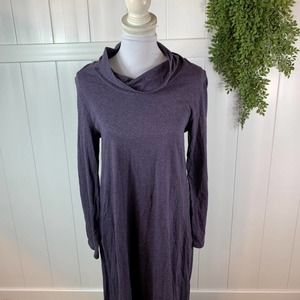 **J. Jill Cowl Neck Dress Solid Purple Womens Medium